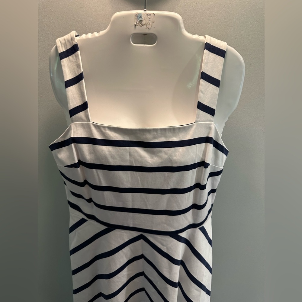 Draper James navy and white striped ALine Nautical shift sundress size 8 - Picture 2 of 10